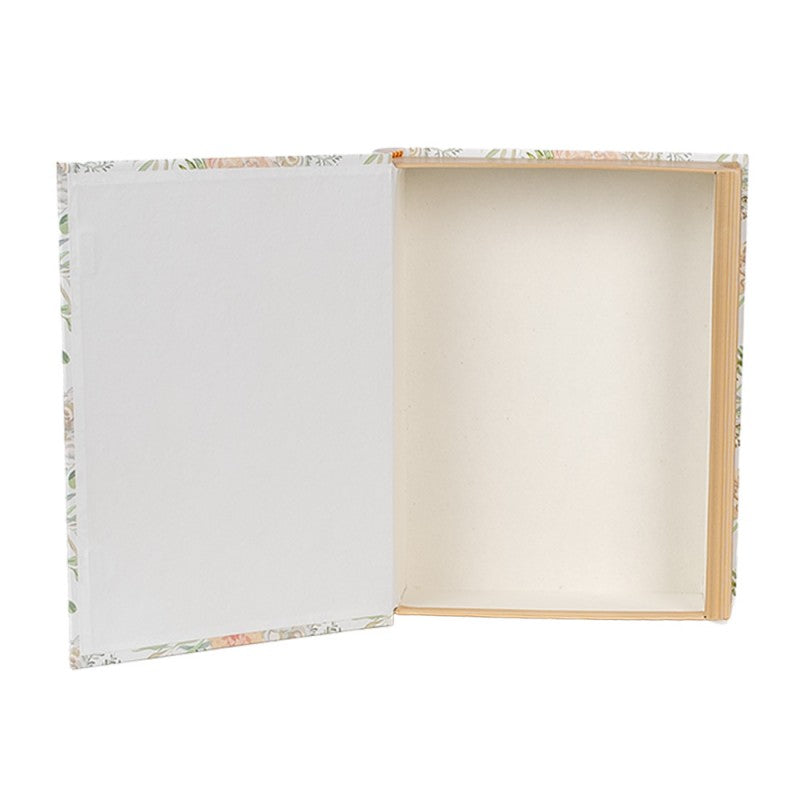 Opbergdoos Set van 3 Boeken 29x24x7/25x20x6/22x16x5 cm Wit Groen Karton Bloemen