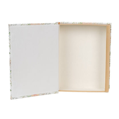 Opbergdoos Set van 3 Boeken 29x24x7/25x20x6/22x16x5 cm Wit Groen Karton Bloemen