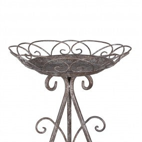Plantentafel Ø 22x32 cm Bruin Grijs Metaal Plantenstandaard
