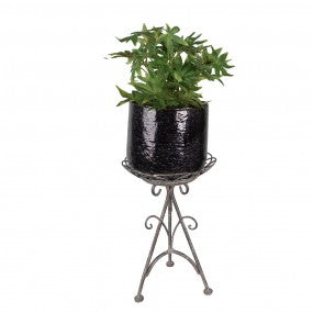 Plantentafel Ø 22x32 cm Bruin Grijs Metaal Plantenstandaard