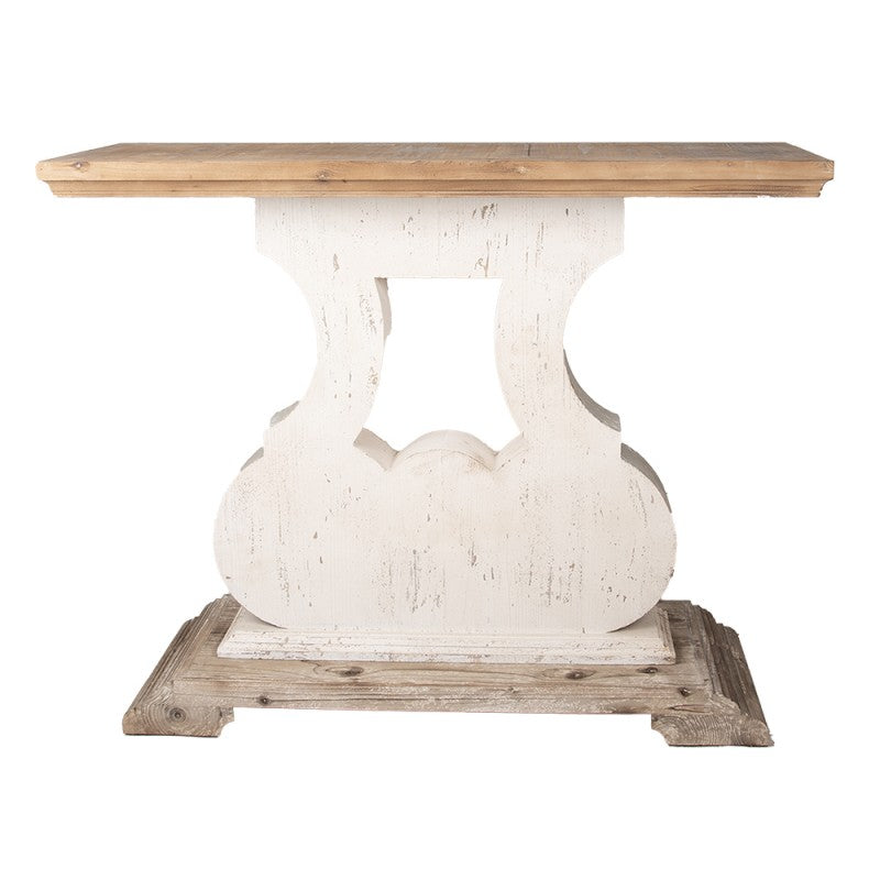 Sidetable 121x40x99 cm Beige Grijs Hout Wandtafel