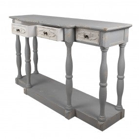 Sidetable 142x42x85 cm Grijs Hout Wandtafel