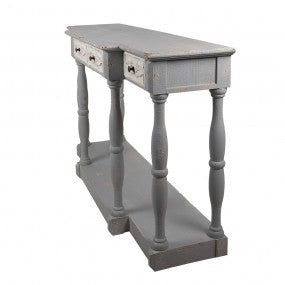 Sidetable 142x42x85 cm Grijs Hout Wandtafel