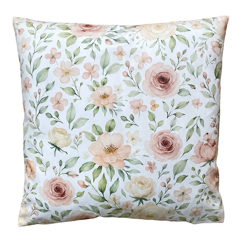 Sierkussen Beige Polyester Bloemen