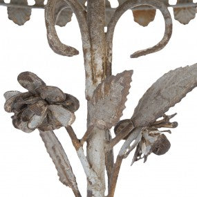 Stolp Ø 20x35 cm Grijs IJzer Bloemen Glazen Stolp