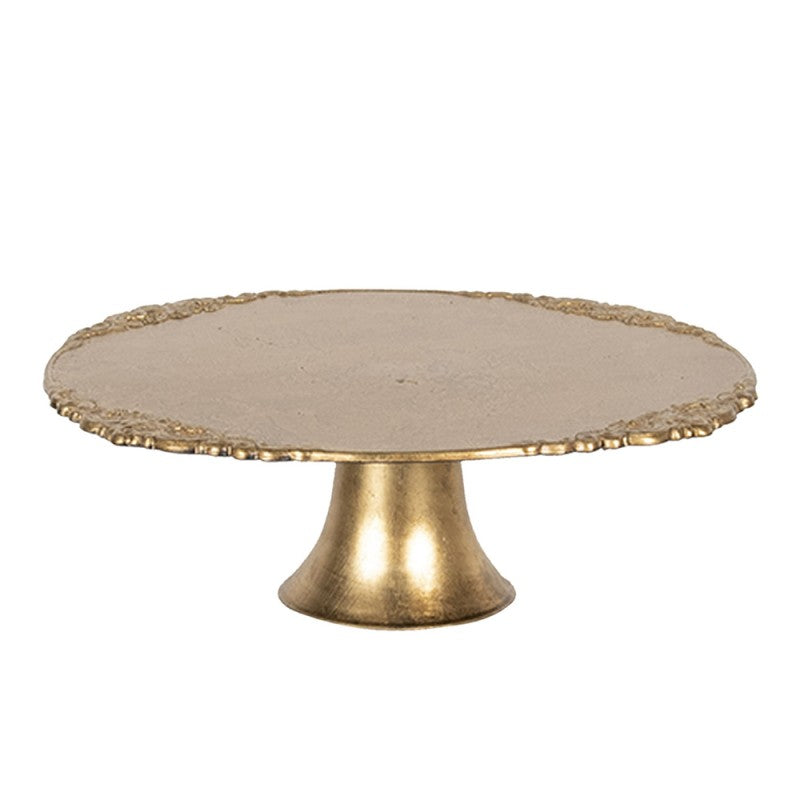 Taartplateau op Voet Ø 32x10 cm Goudkleurig Kunststof etagère