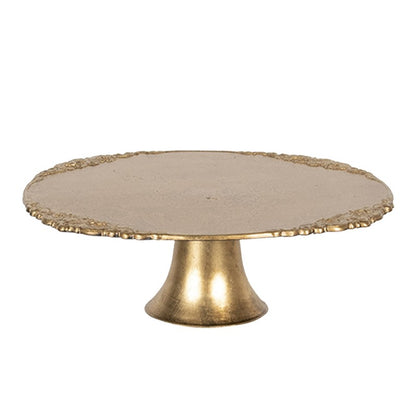Taartplateau op Voet Ø 32x10 cm Goudkleurig Kunststof etagère