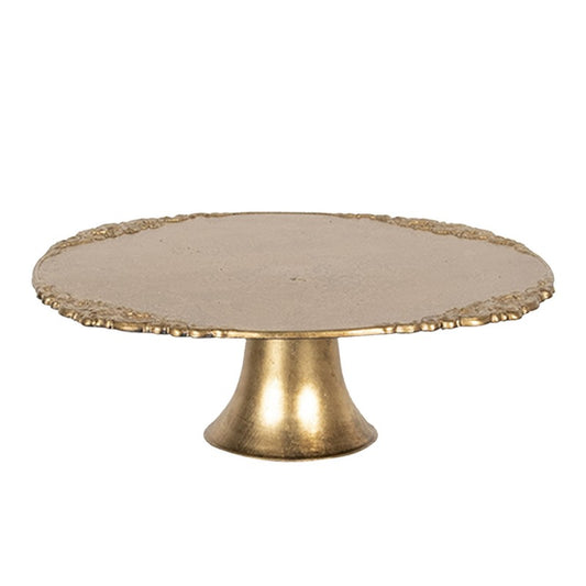 Taartplateau op Voet Ø 32x10 cm Goudkleurig Kunststof etagère