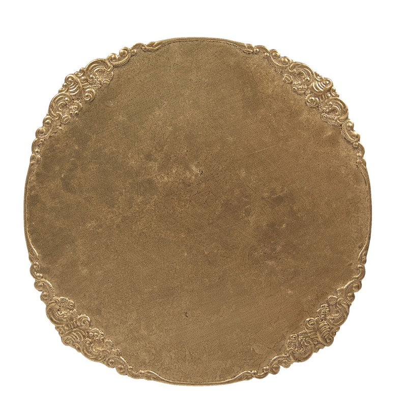 Taartplateau op Voet Ø 32x10 cm Goudkleurig Kunststof etagère
