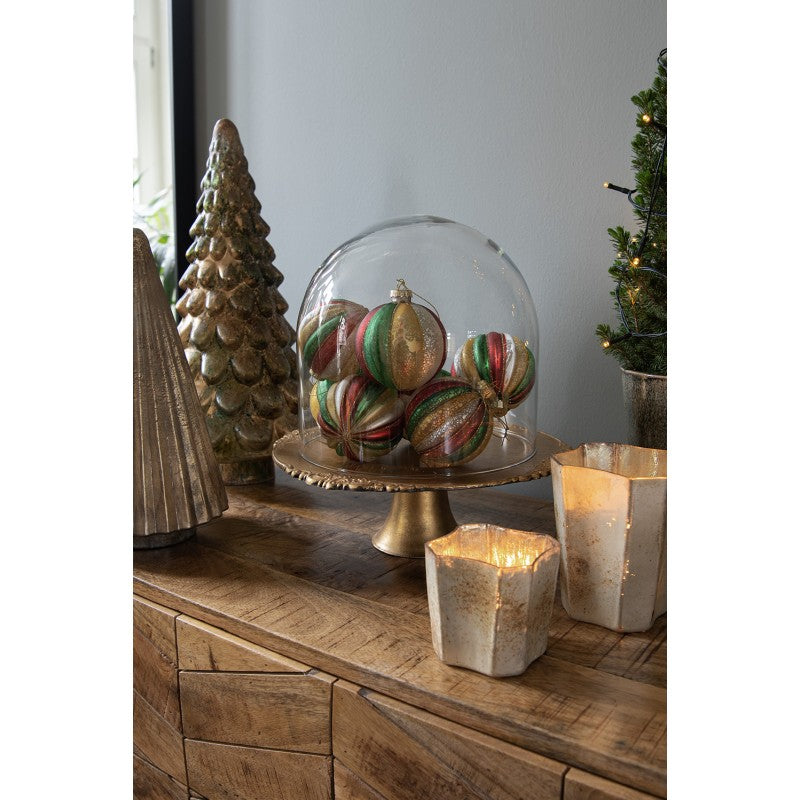 Taartplateau op Voet Ø 32x10 cm Goudkleurig Kunststof etagère