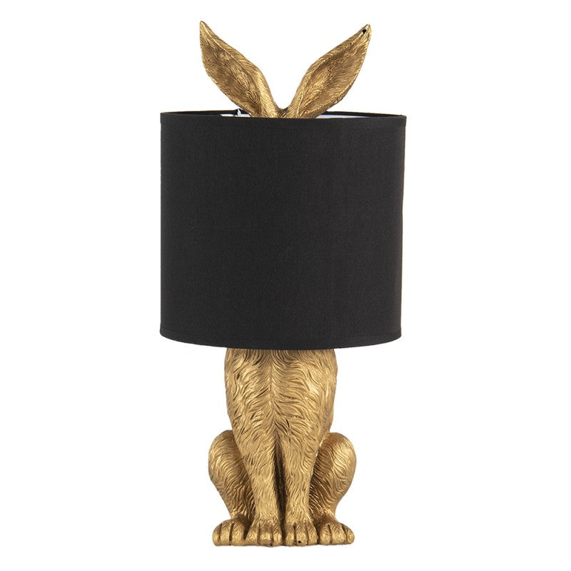 Tafellamp Konijn Ø 20x45 cm Goudkleurig Zwart Polyresin Bureaulamp