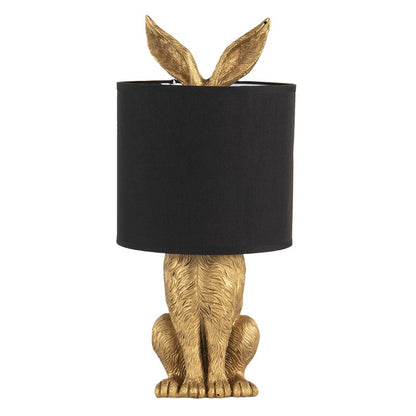 Tafellamp Konijn Ø 20x45 cm Goudkleurig Zwart Polyresin Bureaulamp
