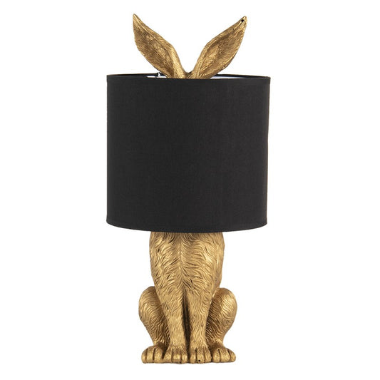Tafellamp Konijn Ø 20x45 cm Goudkleurig Zwart Polyresin Bureaulamp