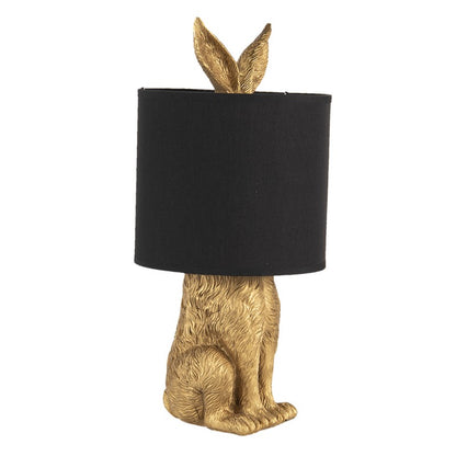 Tafellamp Konijn Ø 20x45 cm Goudkleurig Zwart Polyresin Bureaulamp