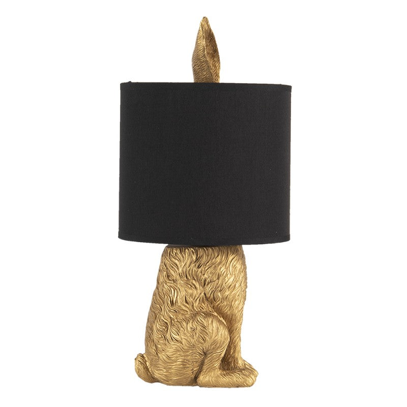 Tafellamp Konijn Ø 20x45 cm Goudkleurig Zwart Polyresin Bureaulamp