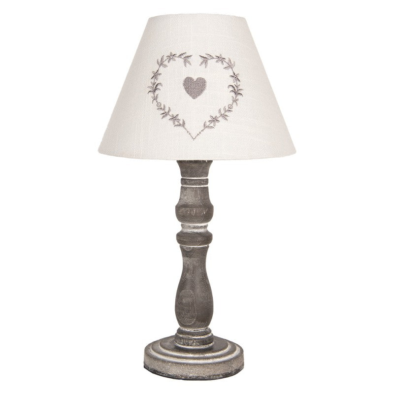 Tafellamp Ø 23x40 cm Grijs Hout Bureaulamp