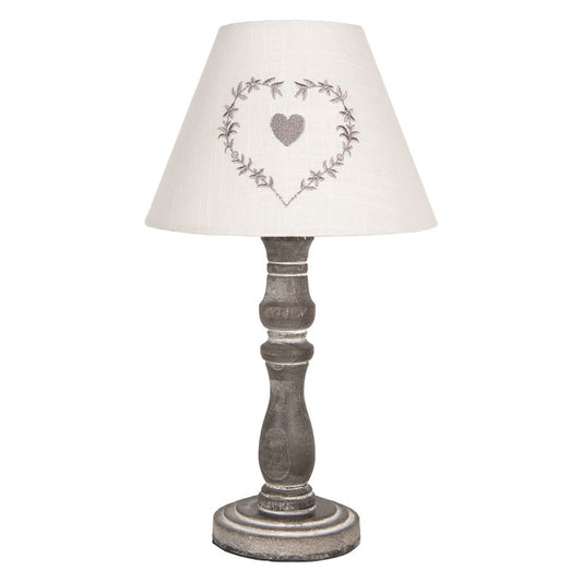 Tafellamp Ø 23x40 cm Grijs Hout Bureaulamp