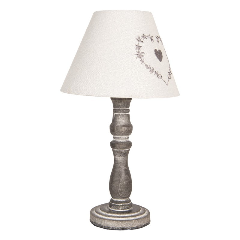 Tafellamp Ø 23x40 cm Grijs Hout Bureaulamp