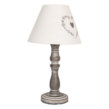 Tafellamp Ø 23x40 cm Grijs Hout Bureaulamp