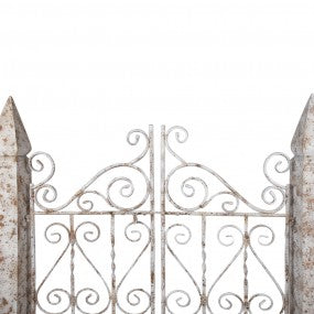 Tuinpoort 163x40x157 cm Wit Bruin Metaal