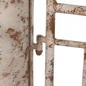 Tuinpoort 164x40x172 cm Wit Bruin Metaal Tuindecoratie