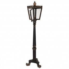 Vloerlamp 44x40x172 cm Zwart Goudkleurig Hout Staande Lamp