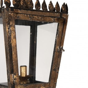 Vloerlamp 44x40x172 cm Zwart Goudkleurig Hout Staande Lamp