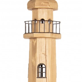 Vloerlamp Vuurtoren 23x23x140 cm Bruin Hout Staande Lamp