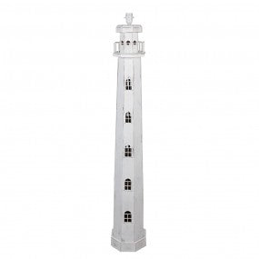 Vloerlamp Vuurtoren 23x23x140 cm Wit Hout