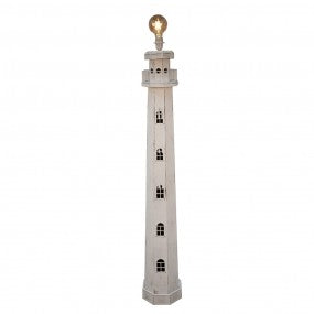 Vloerlamp Vuurtoren 23x23x140 cm Wit Hout