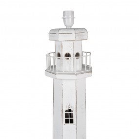 Vloerlamp Vuurtoren 23x23x140 cm Wit Hout