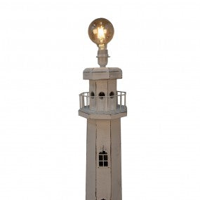 Vloerlamp Vuurtoren 23x23x140 cm Wit Hout