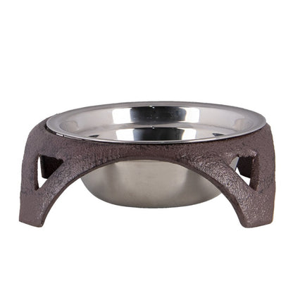 Voerbak hond 19x5 cm Bruin IJzer Voerbak Kat