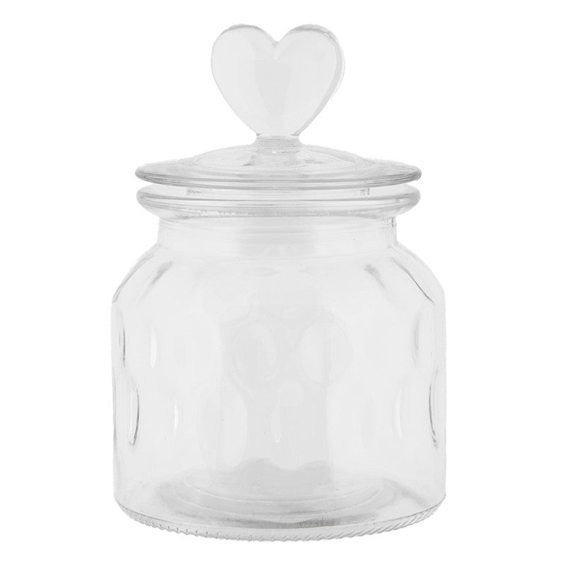 Voorraadpot Deksel Ø 11x16 cm Transparant Glas Hart