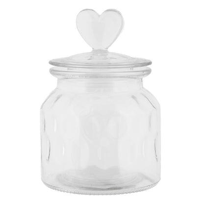 Voorraadpot Deksel Ø 11x16 cm Transparant Glas Hart
