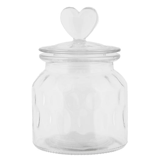 Voorraadpot Deksel Ø 11x16 cm Transparant Glas Hart