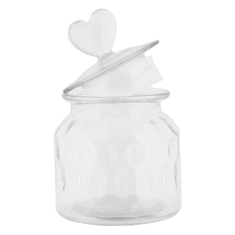 Voorraadpot Deksel Ø 11x16 cm Transparant Glas Hart