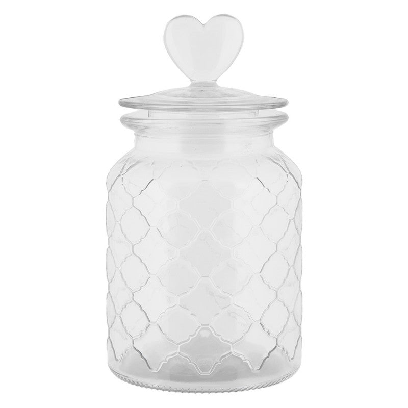 Voorraadpot Deksel Ø 11x20 cm Transparant Glas Hart