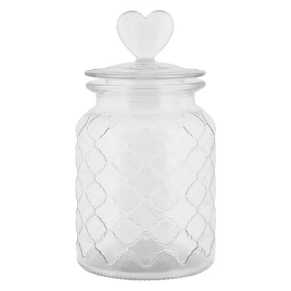 Voorraadpot Deksel Ø 11x20 cm Transparant Glas Hart
