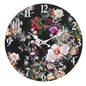 Wandklok Ø 34 cm Zwart Groen MDF Bloemen Muurklok