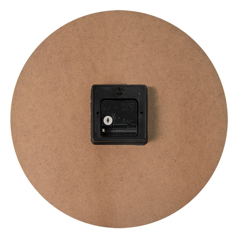 Wandklok Ø 34 cm Zwart Groen MDF Bloemen Muurklok
