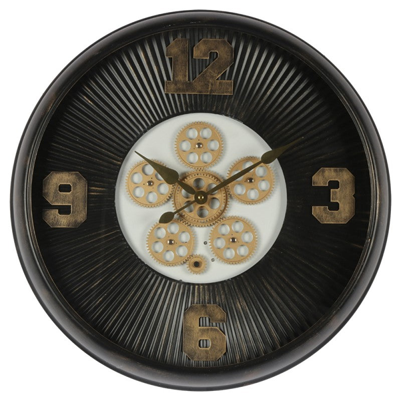 Wandklok Ø 60 cm Zwart IJzer Muurklok