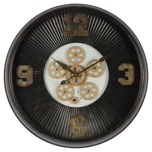 Wandklok Ø 60 cm Zwart IJzer Muurklok