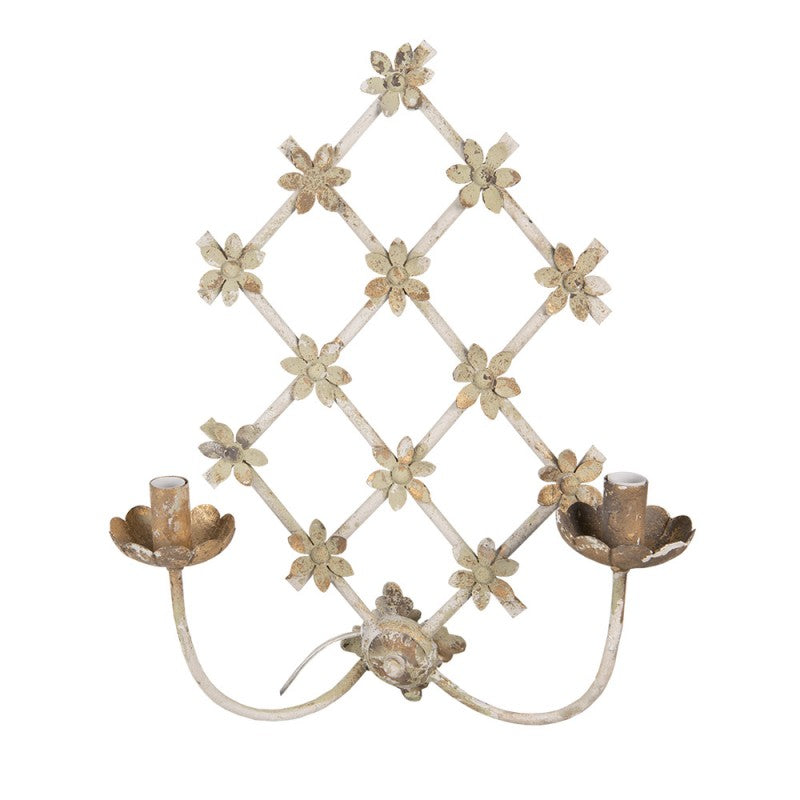 Wandlamp 43x16x55 cm Beige Goudkleurig IJzer Muurlamp