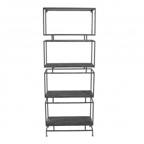Wandrek 61x23x160 cm Zwart Metaal Muurrek