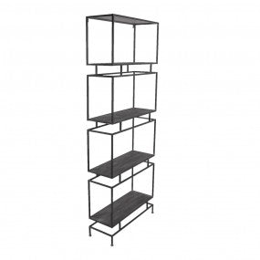 Wandrek 61x23x160 cm Zwart Metaal Muurrek