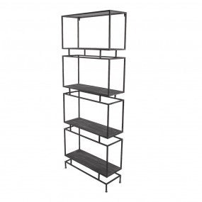 Wandrek 61x23x160 cm Zwart Metaal Muurrek