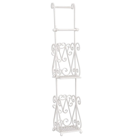 WC Rol Houder 17x17x97 cm Wit IJzer Toiletrolhouder
