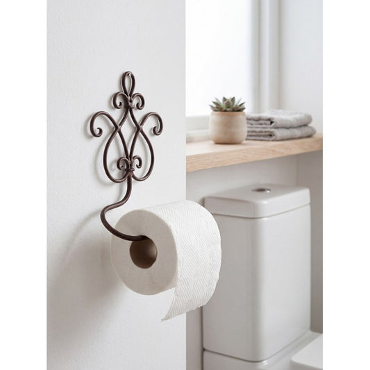 WC Rol Houder 17x7x22 cm Bruin IJzer Toiletrolhouder