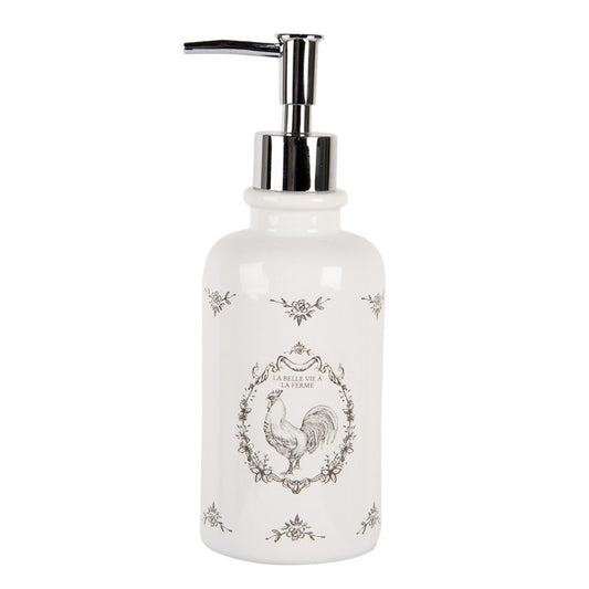 Zeepdispenser 350 ml Wit Keramiek Haan Zeeppompje